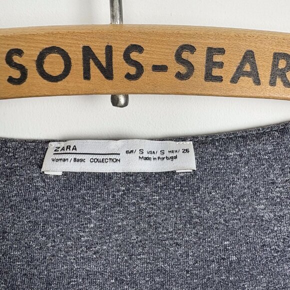 ZARA Collection Womens Grey Contour Ribbed Tank Top Sleeveless Size Small - Picture 2 of 3